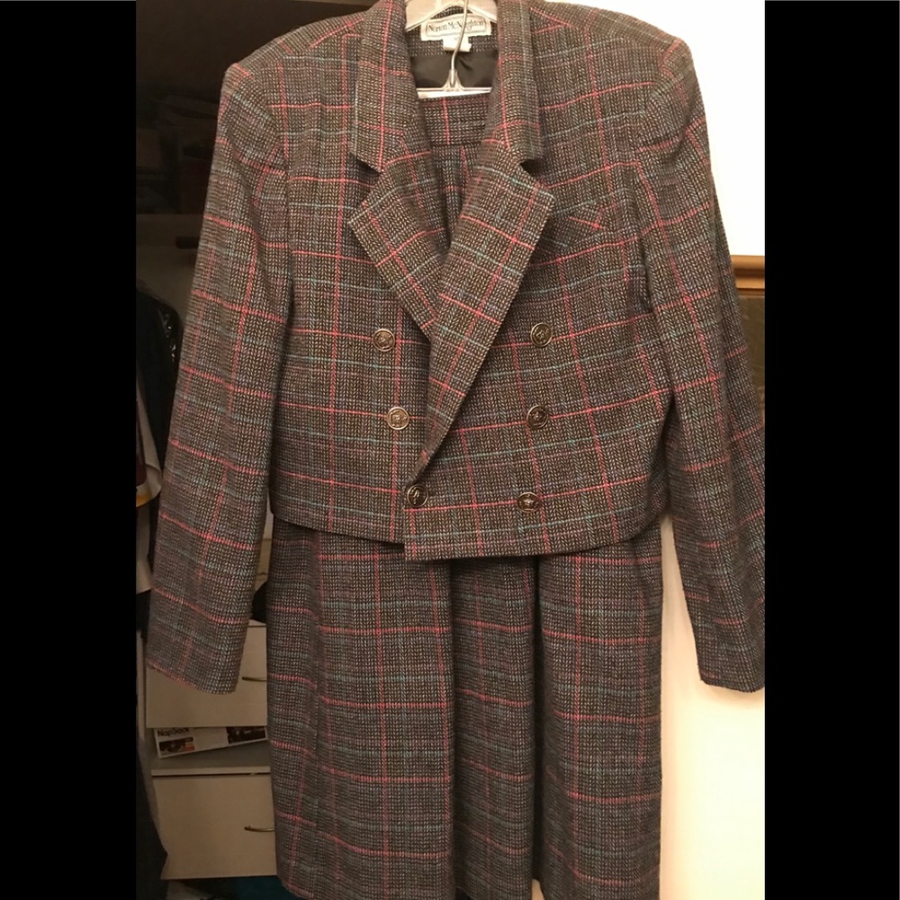Vintage Norton McNaughton Plaid Skirt Suit –80s/90s Power Suit